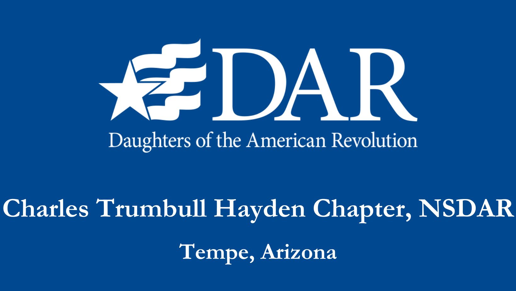 The site title for Charles Trumbull Hayden Chapter, NSDAR, with the DAR logo